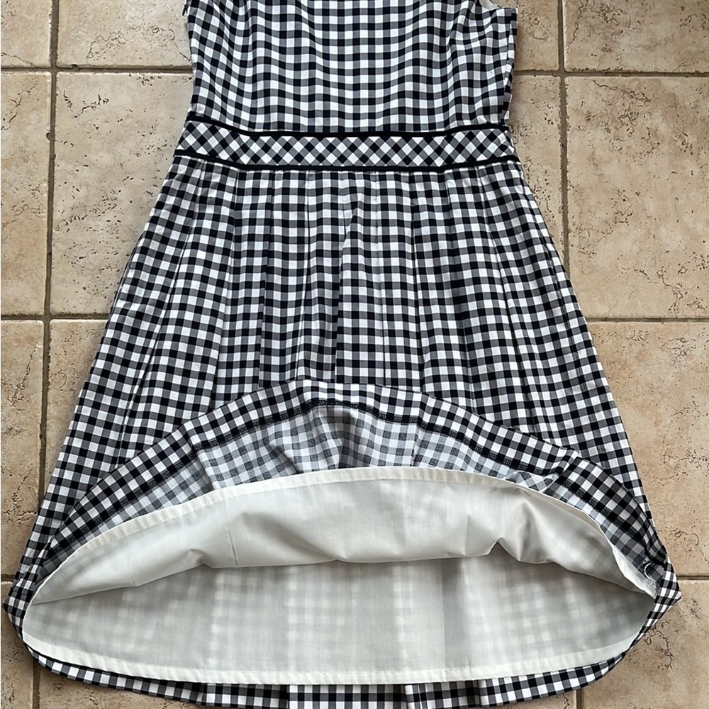 NWOT Talbots Blue & White Gingham Check Sleeveless Pleated Dress Size 8P - Picture 10 of 15